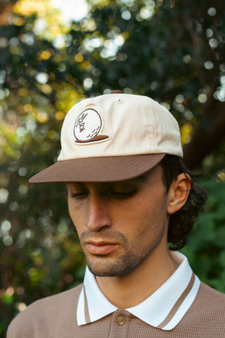 Monoball 5 Panel Cap - Cream / Chocolate Brown