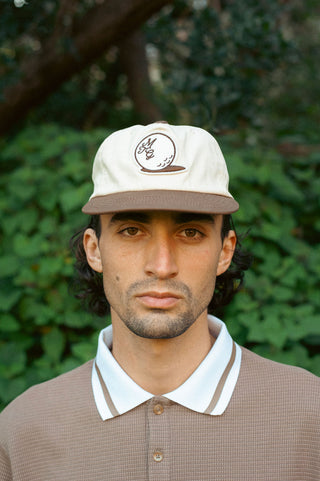 Monoball 5 Panel Cap - Cream / Chocolate Brown