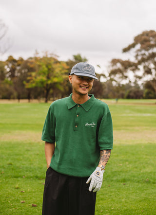 Woodlands Knit Polo Short Sleeve - Pine