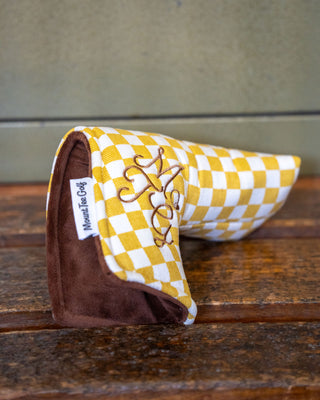 Putter Headcover - Mustard Checkered