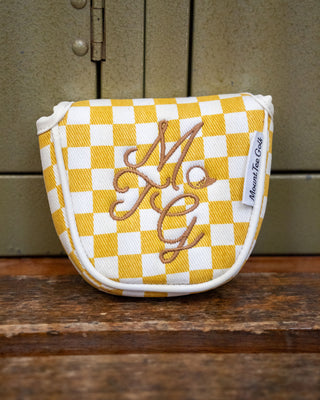 Putter Headcover - Mustard Checkered