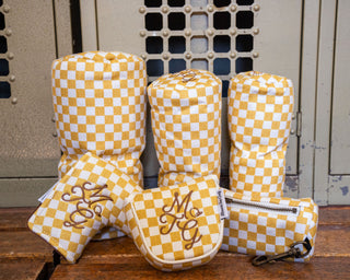 3 Wood Headcover - Mustard Checkered