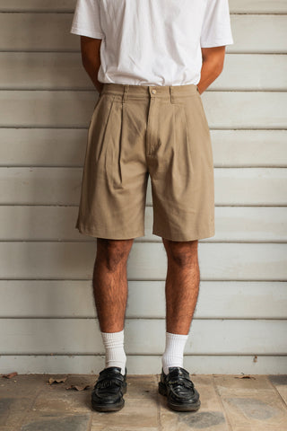 Peninsula Pleated Shorts - Tan